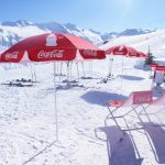 Parasol rond Coca-Cola