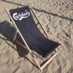 Wooden deck chair Carlsberg sand