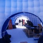 Inflatable igloo inside